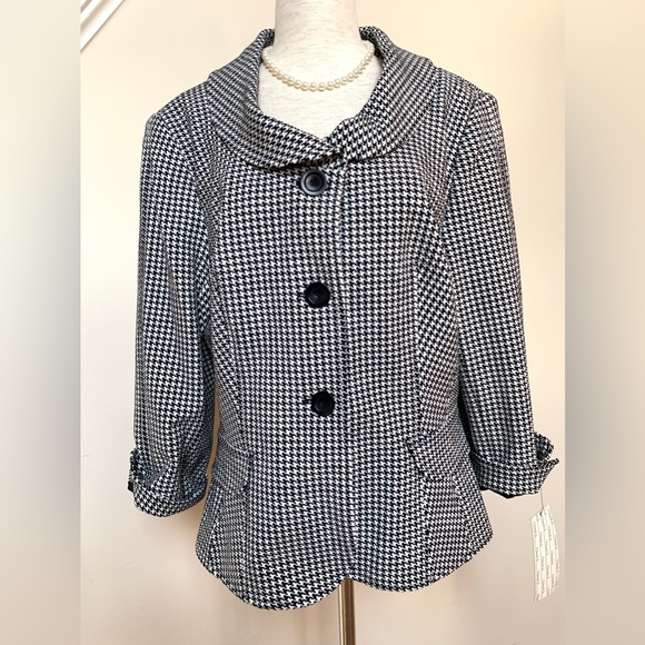 NWT KAY UNGER Houndstooth Blazer - Picture 6 of 9